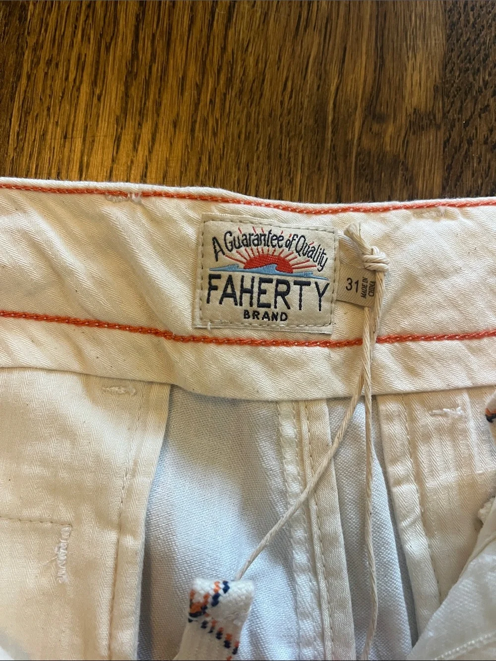 Faherty Cream Tradewinds Linen Short